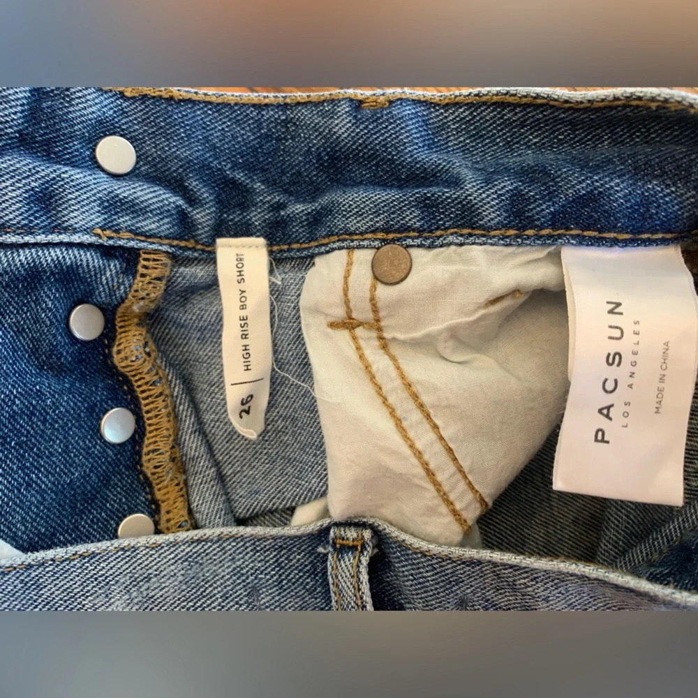 Pacsun denim shorts, jean, cutoffs, high rise boy shorts - Picture 6 of 7